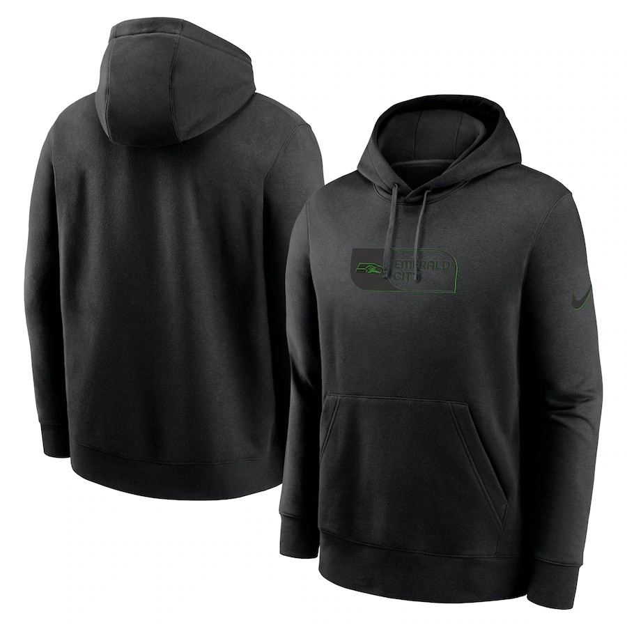 Men seattle seahawks black style 9 2024 NFL hoodie